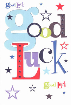 Distinctively charming, this good luck card echoes the best qualities of New Addington: down-to-earth warmth, a splash of cheerful optimism, and a vibrant community spirit. Its hand-lettered fonts create an inviting tableau, from the playful baby-blue 'g' to the bold reds and soothing purples that compose the message, each hue thoughtfully paired like a bouquet tailored to the occasion. Scattered stars-ranging from deep indigo to soft pastel lavender-pepper the bright, white background in joyful abundance, much like fireflies at dusk near Milne Park. The card's sleek surface has the gentle glide of a quality arrangement from a New Addington florist, giving it both visual and tactile appeal. Ideal for marking new chapters-a school graduation, job interview, or personal milestone-the card emanates supportive energy, offering more than just luck, but the assurance that someone in the local community is rooting for your success. It's a little celebration to hold in your hand, echoing the warmth and encouragement found in every corner of New Addington.